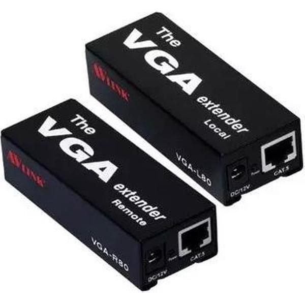 AVLink VGA Extender Set bis zu 80m,max.Auflösung 2048x1536