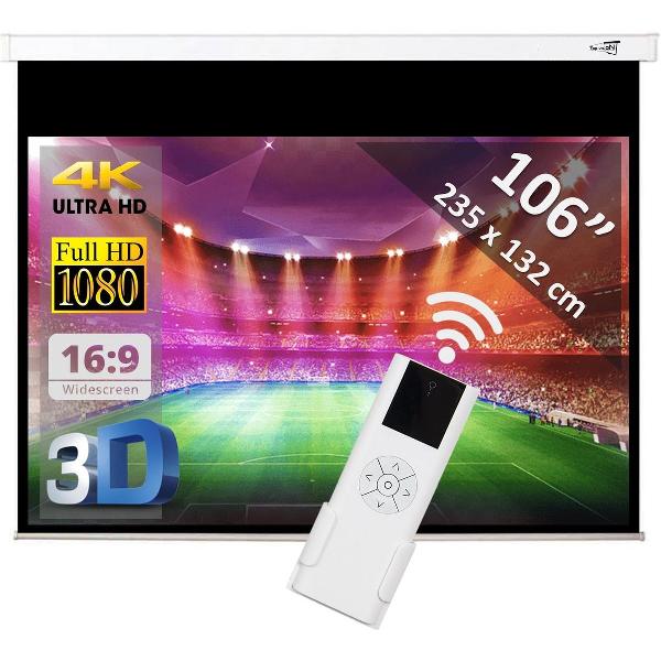 Elektrisch projectiescherm met afstandsbediening - 106