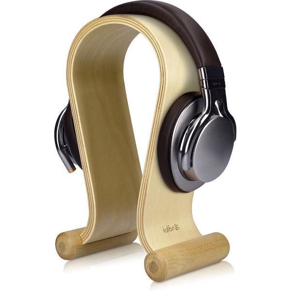 Houten koptelefoonstandaard - Universele koptelefoon Houten hanger - Houder voor gaming-headsets DJ Studio koptelefoon & oortelefoon display - Berkenhout