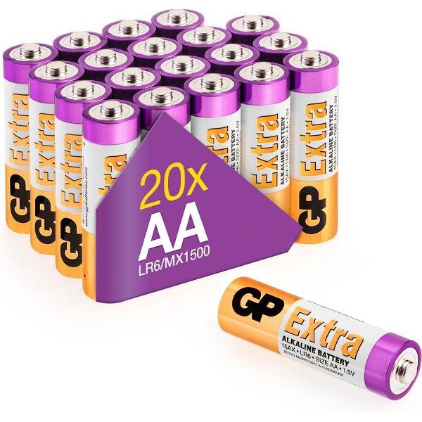 GP Extra Alkaline batterijen AA mignon penlite LR06 batterij 1.5V - 20 stuks - AA batterij