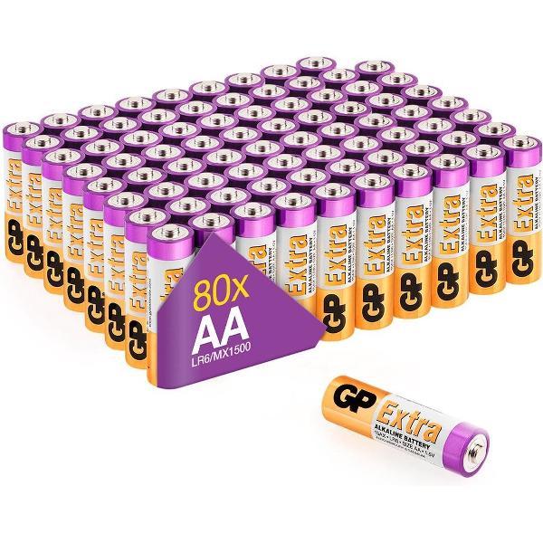 GP Extra Alkaline batterijen AA mignon penlite LR06 batterij 1.5V - 80 stuks - AA batterij