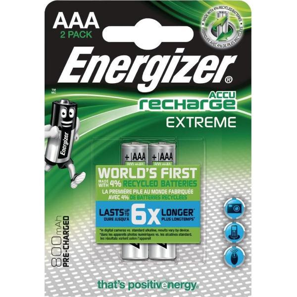 Energizer EN-EXTRE800B2 Oplaadbare Nimh Batterij Aaa 1.2 V Extreme 800 Mah 2-blister
