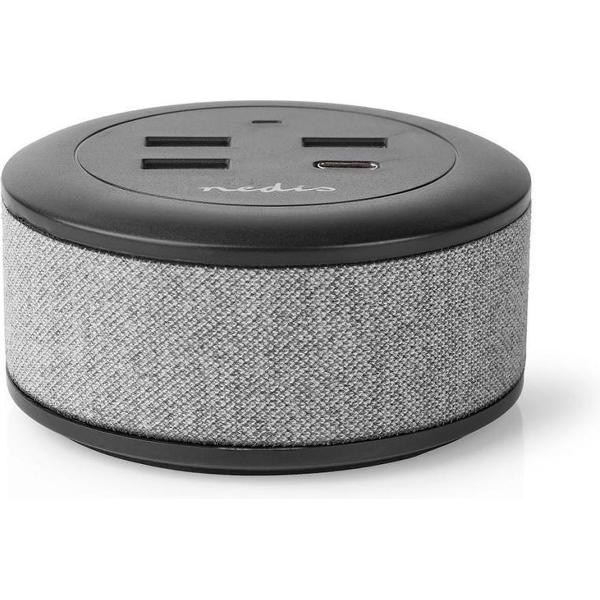 Nedis FSCSPD100GY Stoffen Tafellader Voor Het Hele Gezin 3x Usb 2.1 A (max.) 1x Usb C™ 30 W Pd Grijs