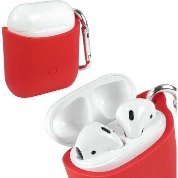 Hoes voor Apple AirPods 1 en 2 Hoesje Siliconen Softcase Cover - Rood