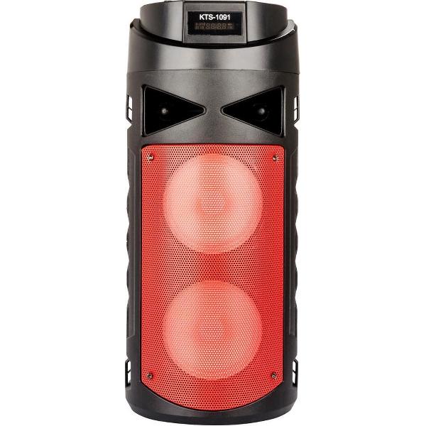 2 speaker bluetooth luidspreker met led - rood