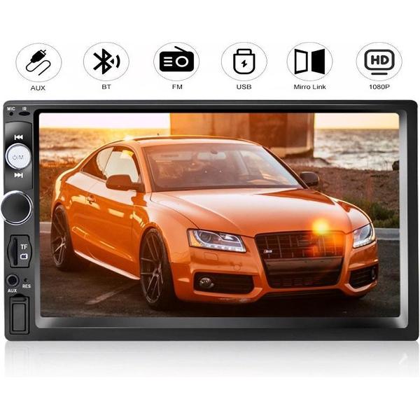 TechU™ T43 Autoradio 2 Din 7 inch + Afstandsbediening – Wifi – Bluetooth – USB – AUX – SD – FM Radio – Handsfree bellen – Autoradio met scherm – Stembediening