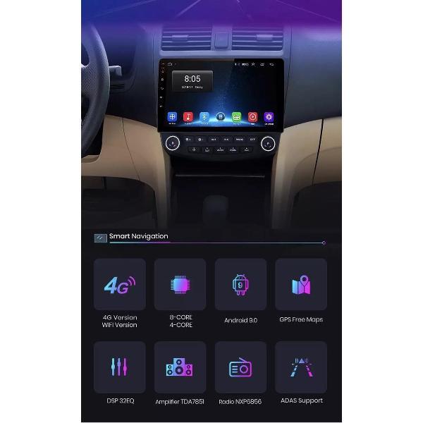 Honda Accord 2003-2008 1GB+16GB Android navigatie en multimediasysteem met bluetooth USB wifi