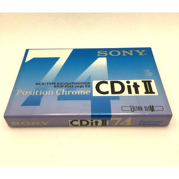 Audio Cassette Tape Sony 74 CDit II Chrome Class / Uiterst geschikt voor alle opnamedoeleinden / Sealed Blanco Cassettebandje / Cassettedeck / Walkman / Sony cassettebandje.