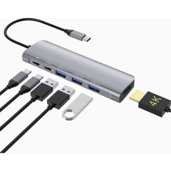 Sounix 6 in 1 USB-C Hub-met HDMI 4k - usb 3.0