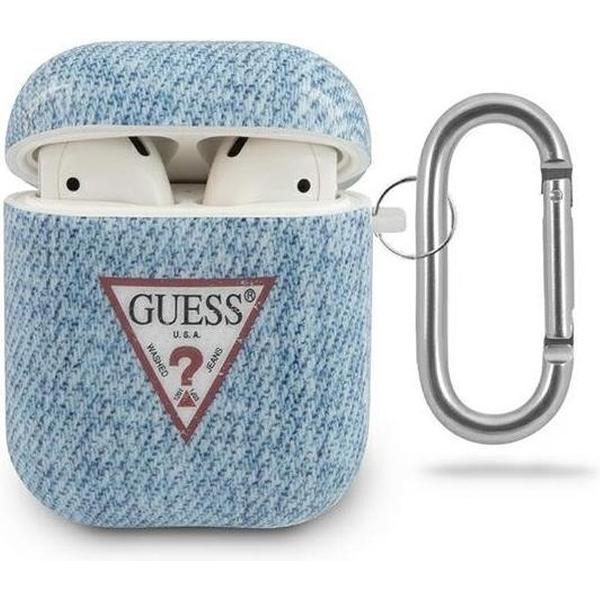 Guess TPU Triangle Case Denim - Apple Airpods 1 & 2 - Lichtblauw