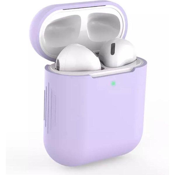 Bescherm Hoesje Silicone Case voor Apple Airpods - Lila