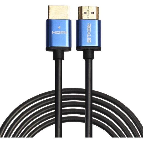 HDMI kabel 5 meter - HDMI naar HDMI - 1.4 versie - High Speed 1080P - HDMI 19 Pin Male naar HDMI 19 Pin Male Connector Cable - Aluminium blue line