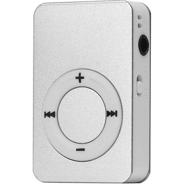 Mini MP3-speler - compatibel met Micro SD-kaart - verschillende kleuren van hoge kwaliteit zilver