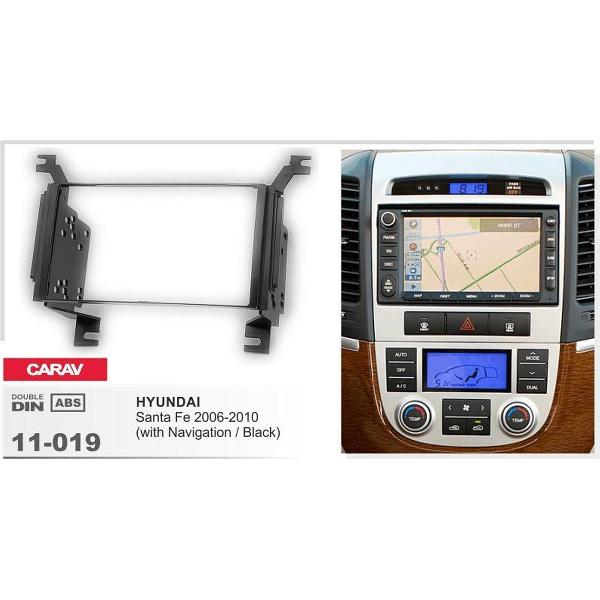2-DIN HYUNDAI Santa Fe 2006-2010 (with Navigation / Black) inbouwpaneel Audiovolt 11-019