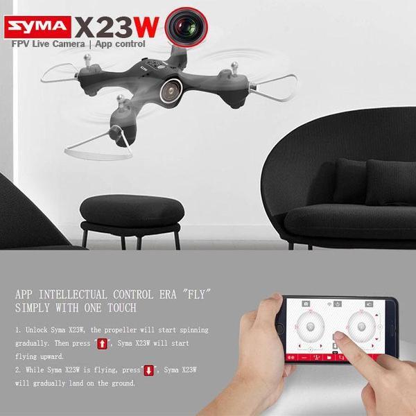 Syma X23W Quadcopter - Live HD Camera FPV Drone met hovermode & App control functie - wit
