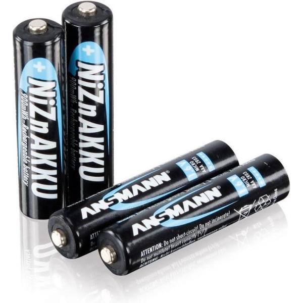 4 Stuks AAA 1.6V NiZn Ansmann Oplaadbaar Batterijen 550mAh