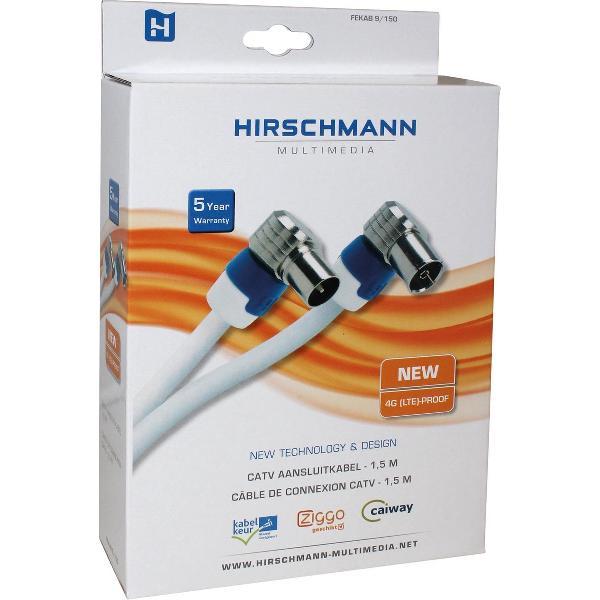 Hirschmann FEKAB 9 - RF-kabel - IEC-connector (V) - IEC-connector (M) - 1.5 m - coaxiaal - wit