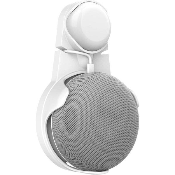 Houder Voor Google Home Mini (Nederlands) Smart Speaker - Ophangsysteem - Case Stopcontact Beugel - Wit