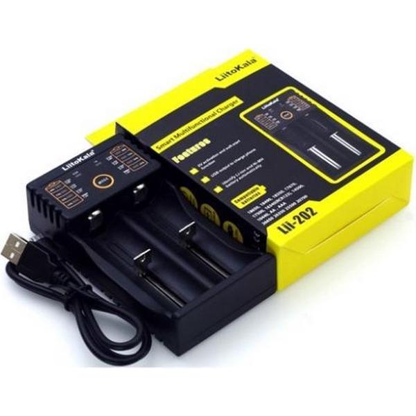 LiitoKala |USB batterij-oplader AAA of AA Li-ion NiMH batterijen - 2 stuks