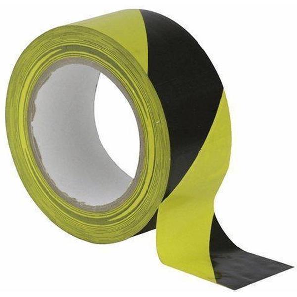Showtec Showtec Vloertape Zwart / Geel, 33m x 50mm Home entertainment - Accessoires