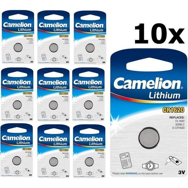 10 Stuks Camelion CR1620 3v lithium knoopcelbatterij