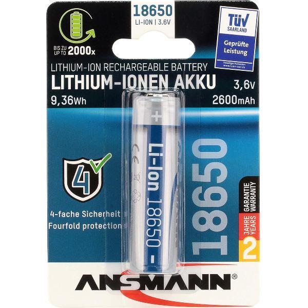 Ansmann Li-Ion Akku 18650 Rechargeable battery Lithium-Ion 2600 mAh - Beveiligd