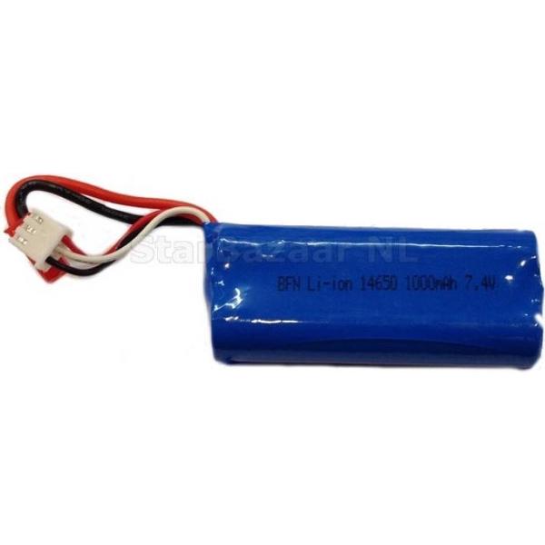 Accu 7.4V 1000mAh Lang voor met Rode Plug