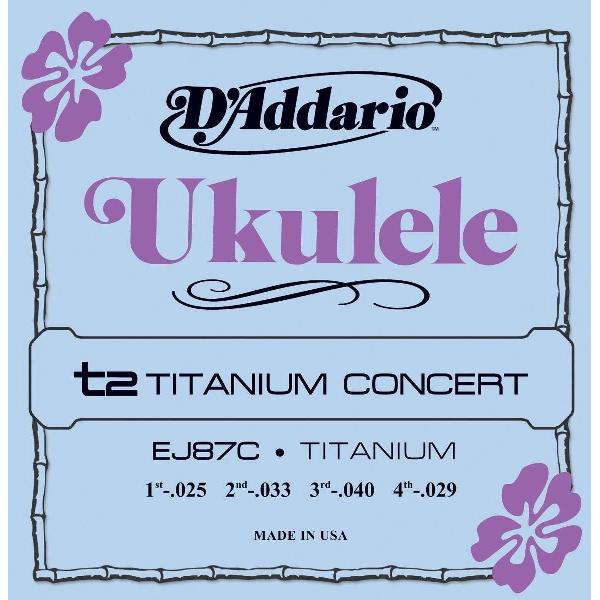 Ukulele snaren EJ87C Concert Titanium 25-33-40-29