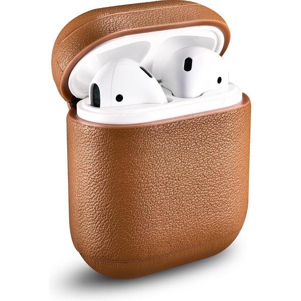 iCarer - Nappa Etui voor Apple AirPods - Bruin