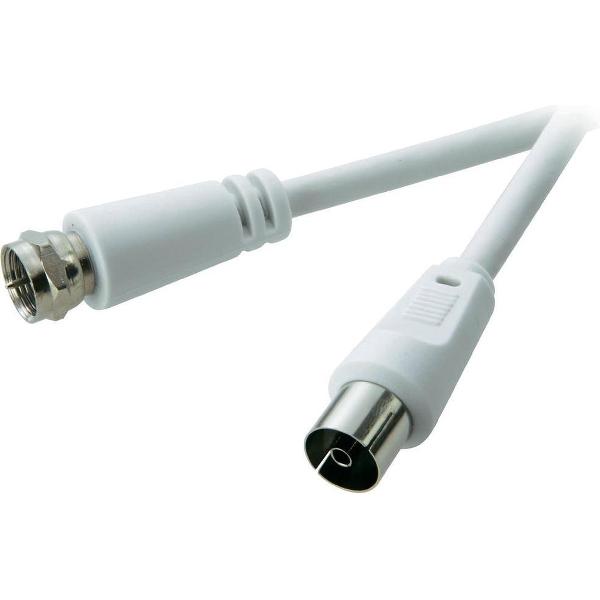 SpeaKa Professional Satelliet, Antenne Aansluitkabel [1x F-stekker - 1x Antennebus 75 Ω] 3.00 m 75 dB Wit