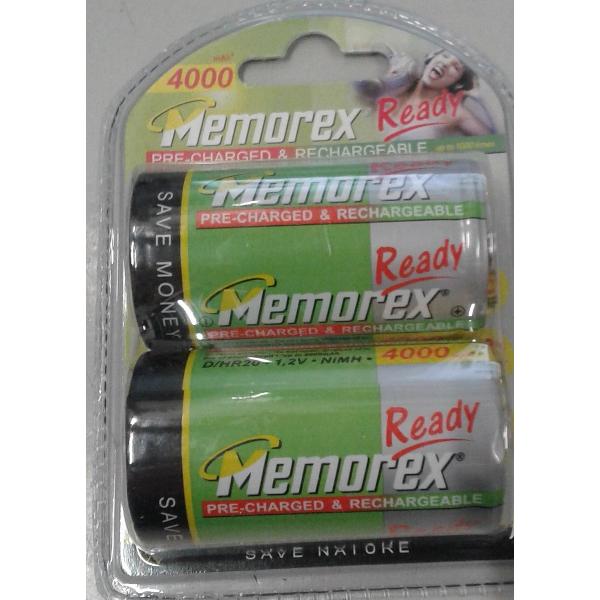 memorex oplaadbare batterij D cell