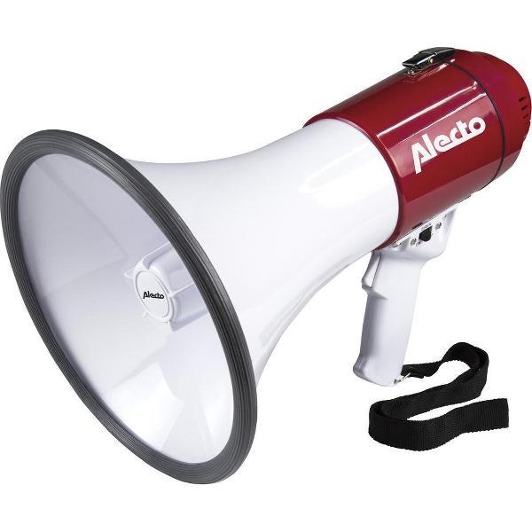 Alecto TRM-1000 Megafoon - 50W/25W RMS en Ingebouwde sirene - Wit / Rood