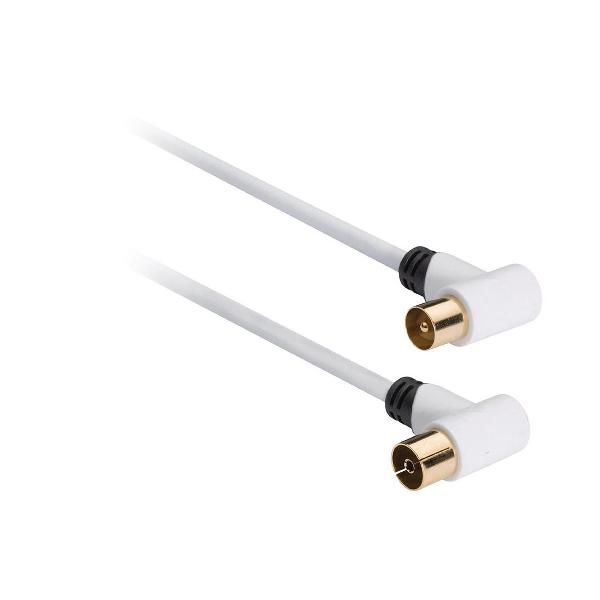 Coax cable 100 dB coax male angled - female angled 3.00 m white