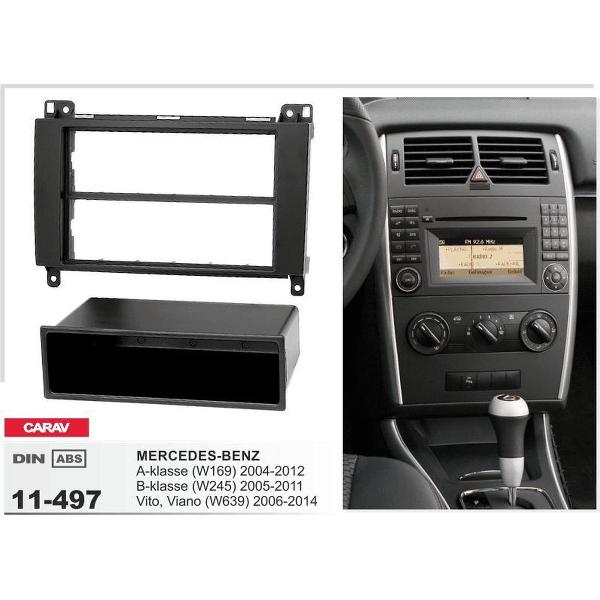 1-DIN MERCEDES-BENZ A-klasse (W169) 2004-2012, В-klasse (W245) 2005-2011, Vito (W639) 2006+, Viano (W639) 2008+ w/pocket afdeklijst / installatiekit Audiovolt 11-497