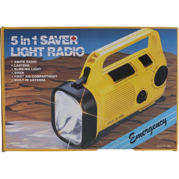 zaklamp met radio 5 in 1