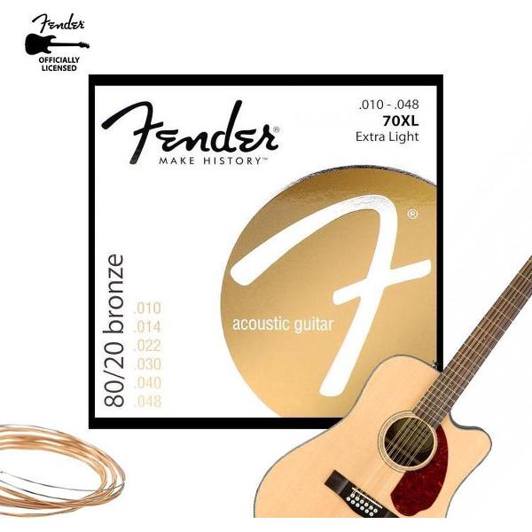Fender 80/20 Bronze Full Bottom Gitaarsnaren Voor Akoestische gitaar