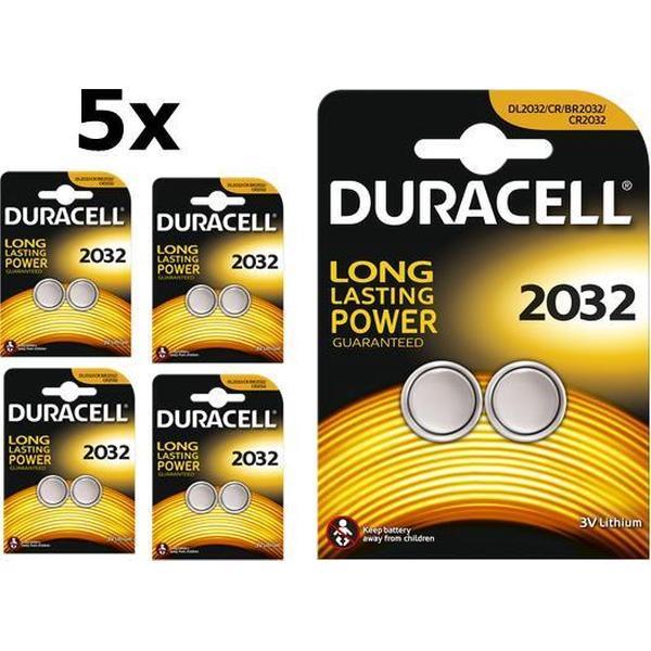 10 Stuks (5 Blister a 2st) Duracell CR2032 3V lithium knoopcel batterij