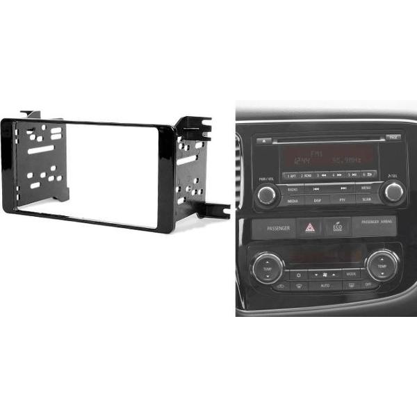 2-DIN PEUGEOT (4007) 2007-2012; (4008) 2012+ / MITSUBISHI Outlander 2006+; Lancer, Pajero, Shogun, Montero 2007+; ASX, RVR 2010+ / CITROEN C-Crosser 2007-2012; C4 Aircross 2012+ (Piano Black) frame Audiovolt 11-493