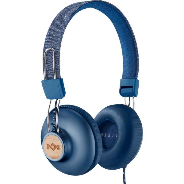 House of Marley Positive Vibration 2 koptelefoon - hoofdtelefoon met microfoon en 1knopsbediening - blauw