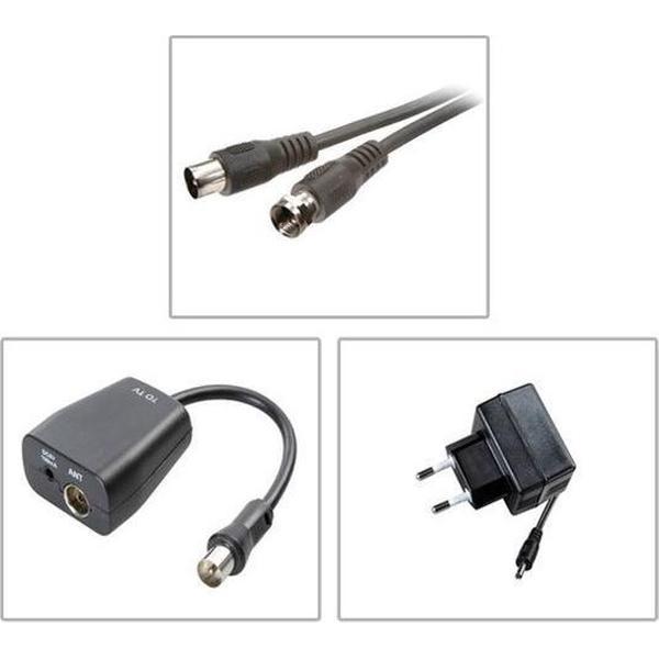 Vivanco TVA 500 Actieve DVB-T/T2 platte antenne Buiten Versterking: 42 dB Grijs