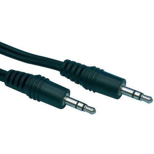 Benza 2x 3.5 mm Male Plugen Stereo Audio/Aux/Jack Kabel voor mobile telefoon - 0,50 Meter Zwart