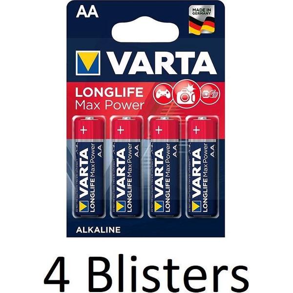 Varta Longlife Max Power AA Batterijen - 16 Stuks (4 Blisters a 4 st)