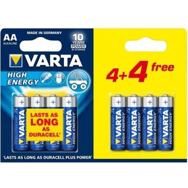 4+4 Pack - AA R3 Varta High Energy Alkaline