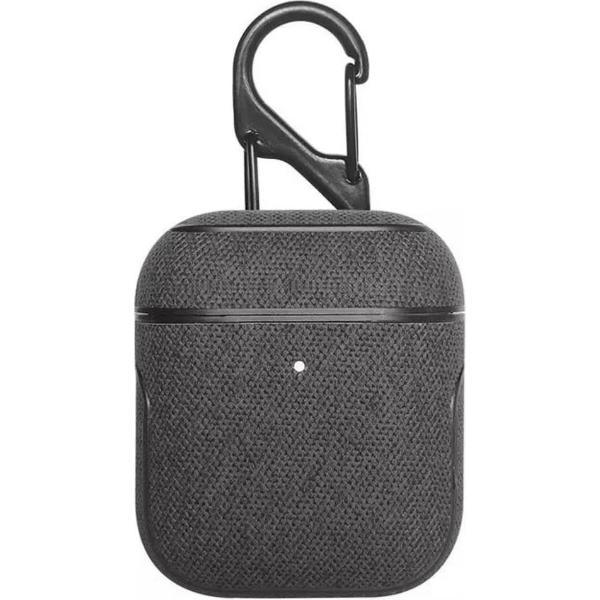 Siliconen Hardcase Hoes - Grijs/Zwart - voor Apple Airpods 1 en 2