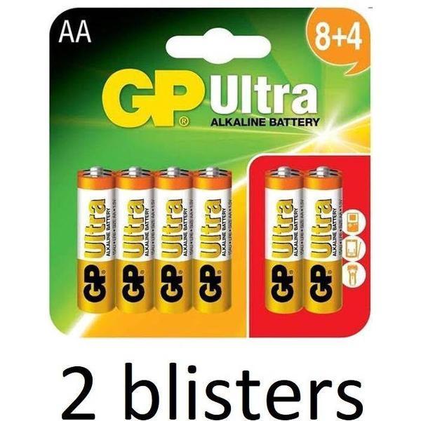 24 Stuks(2 blister a 12 st) GP Ultra AA Alkaline