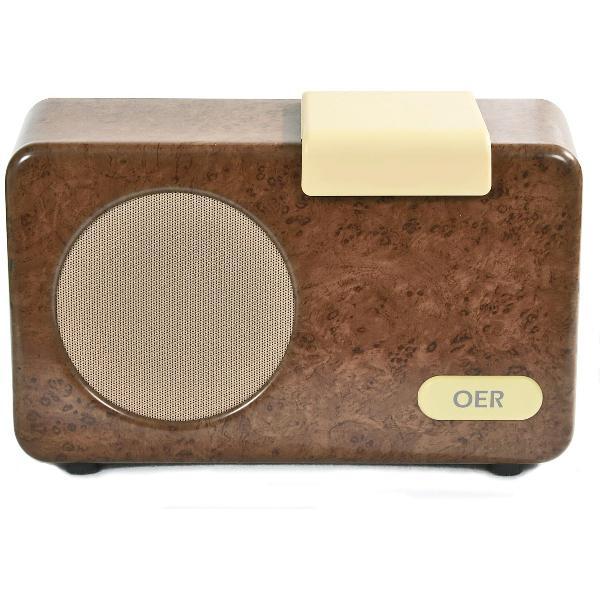 OER Muziekspeler Speciaal voor Ouderen met Dementie (OER Radio) – Zelfstandige Radio Bediening Met 1 Knop en Herkenbare Retro Vormgeving – Dementie Hulpmiddel - Dementieradio - Stevig - 4GB Geheugen – Houten