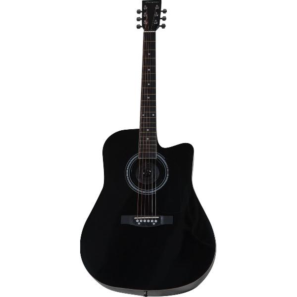 mooi kado - bluetooth speakers - cutaway western gitaar 4/4 - zwart hoogglans