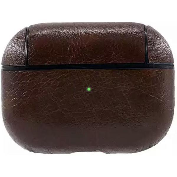 Hoes - Leer - Donkerbruin - geschikt voor Airpods Pro