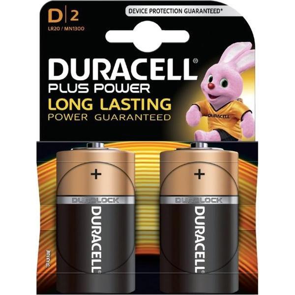Batterij duracell d plus power 50% alkaline