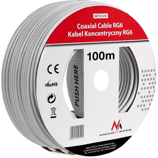RG6 Coaxiale kabel 1.0CCS 100 m Maclean TV